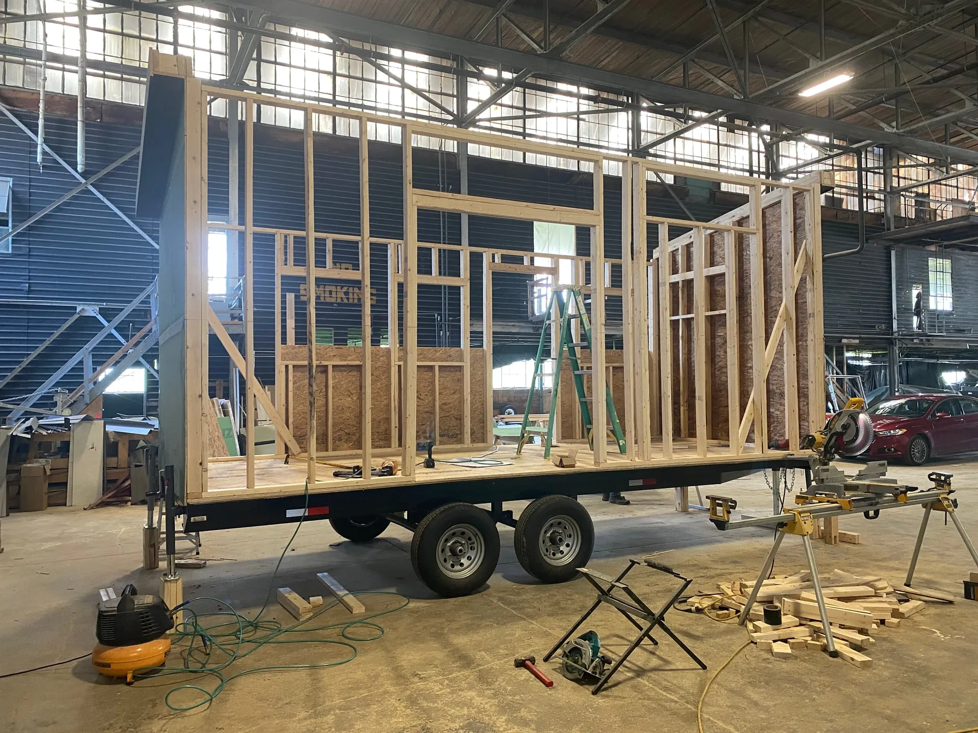 A recent Camp Mini build on its trailer